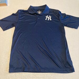 New York Yankees Navy Polo Shirt golf Men’s Medium Fanatics like new Logo
